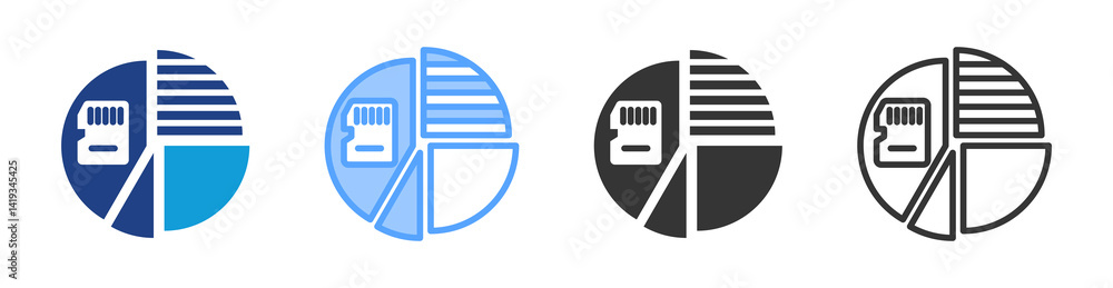 Poster Memory Space icon set multiple style collection