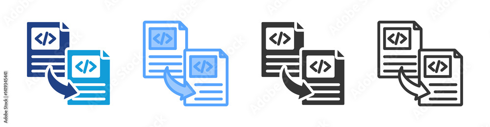 Aufkleber Duplicated Code icon set multiple style collection