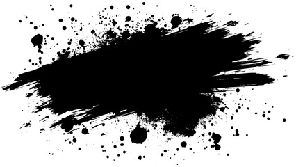 Artistic black paint splash creating a bold and dynamic design background for creativity