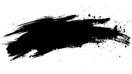 Creative black brushstroke design on white background for artistic projects and backgrounds