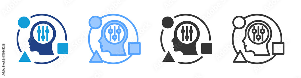 Poster Adaptability icon set multiple style collection