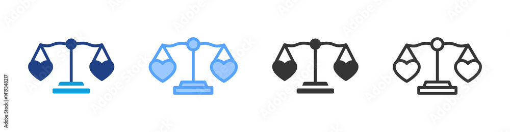 Poster balance icon set multiple style collection