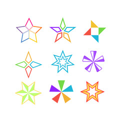 set of colorful stars