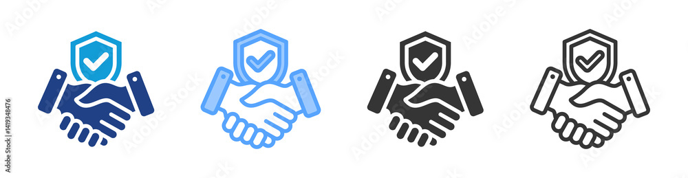 Aufkleber dependability icon set multiple style collection