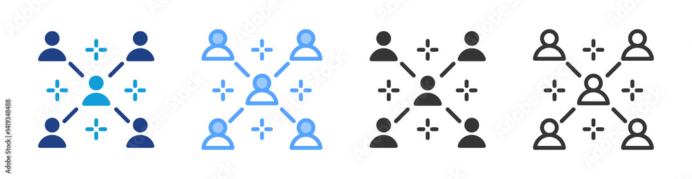 Poster Community icon set multiple style collection