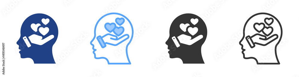 Poster Empathy icon set multiple style collection