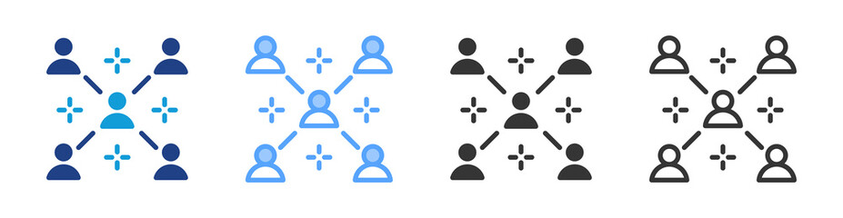 Community icon set multiple style collection