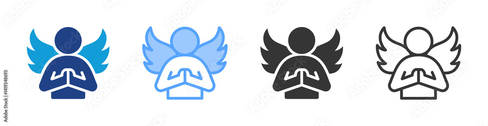 Poster Humility icon set multiple style collection