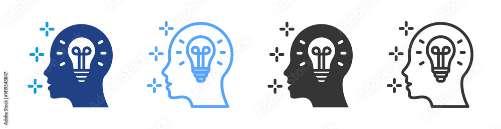 Poster Ingenuity icon set multiple style collection