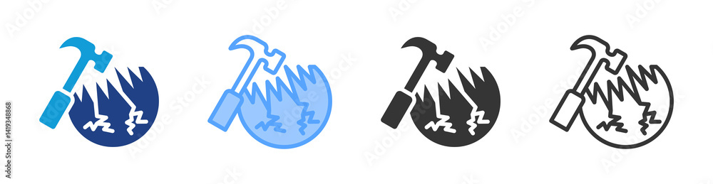 Poster Impact icon set multiple style collection