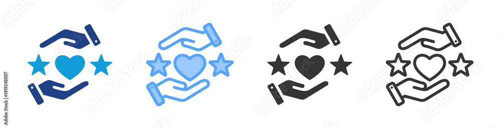 Poster loyalty icon set multiple style collection