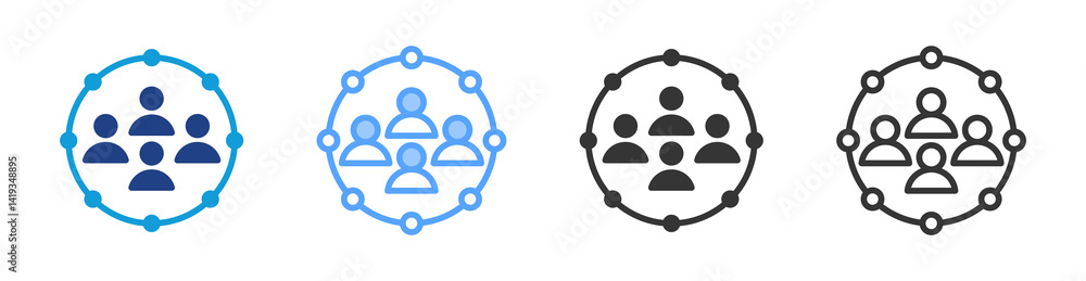Aufkleber participation icon set multiple style collection