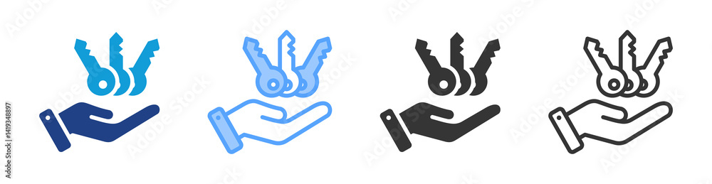 Poster ownership icon set multiple style collection