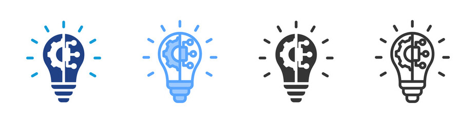 Innovation icon set multiple style collection