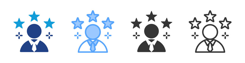 Leadership icon set multiple style collection