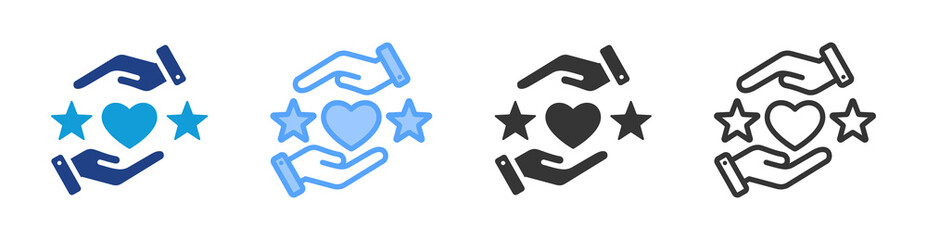 Loyalty icon set multiple style collection