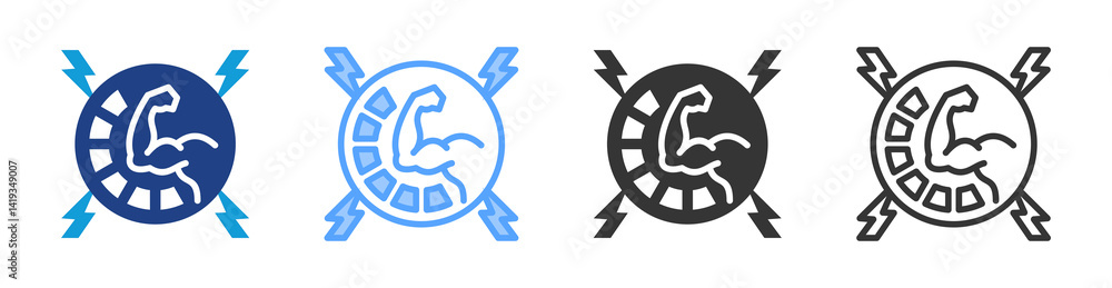 Poster Power icon set multiple style collection