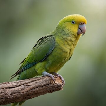 Uvea Parakeet bird on piece of wood