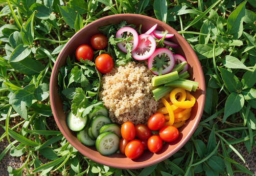 Vegan Quinoa Bowl Outdoors