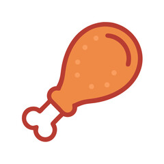 Chicken Drumstick Icon Design