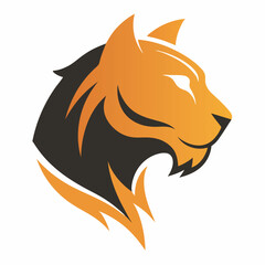 Obraz premium A tiger left side head logo silhouette Design