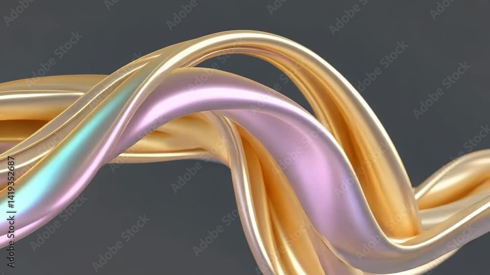 Wall mural colorful abstract twisting shapes designed with smooth textures
