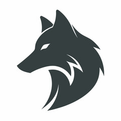 A wolf left side head logo silhouette 