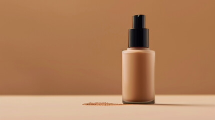 Professional Makeup Foundation Bottle on a Smooth Surface