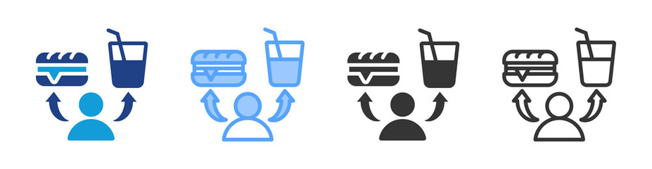 Fototapeta premium Depending icon set multiple style collection