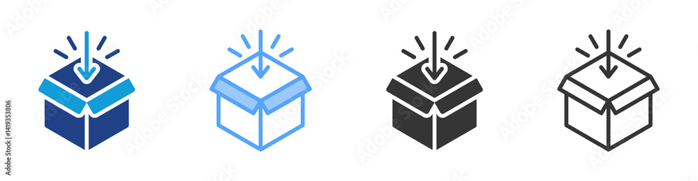 Poster package icon set multiple style collection