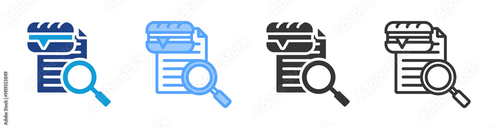 Poster Nutritional Information icon set multiple style collection