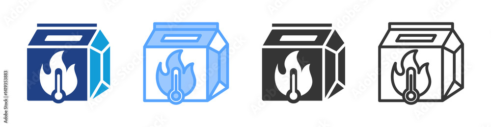 Poster hot bag icon set multiple style collection