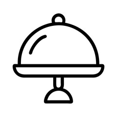 Cloche Cover on Serving Stand Icon Design