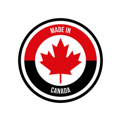 Made in Canada Stamp Badge Circular Seal Design on White or Transparent Background