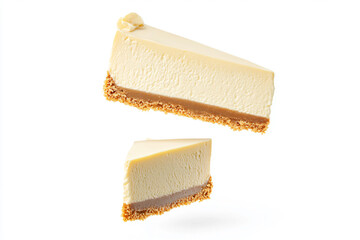 a piece of cheesecake is being lifted by a fork