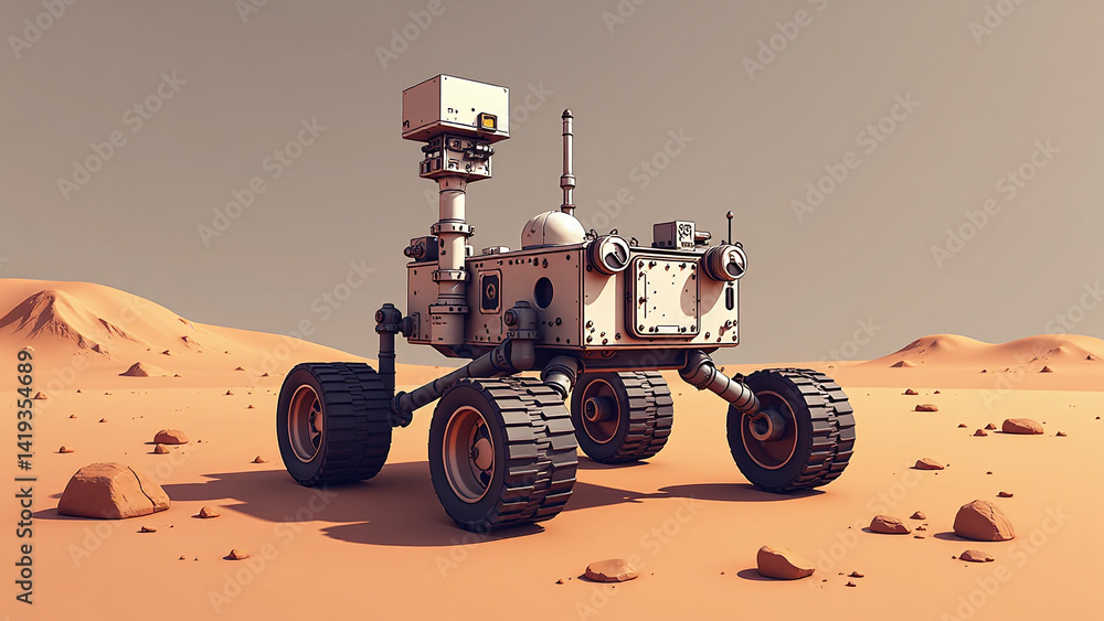Poster mars rover icon versatile symbol web design logo creation various editing styles available