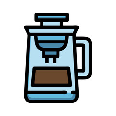 Coffee Maker with Glass Carafe Icon Design