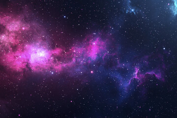 Naklejka premium stunning cosmic scene featuring vibrant pink and purple nebulae against backdrop of stars, evoking sense of wonder