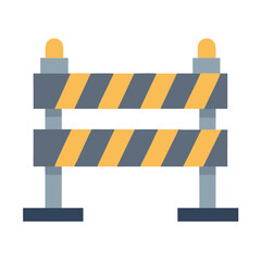 Construction Barrier with Warning Stripes Icon Design