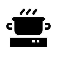 Cooking Pot on Gas Stove Icon Design