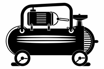 air compressor silhouette line art vector illustration