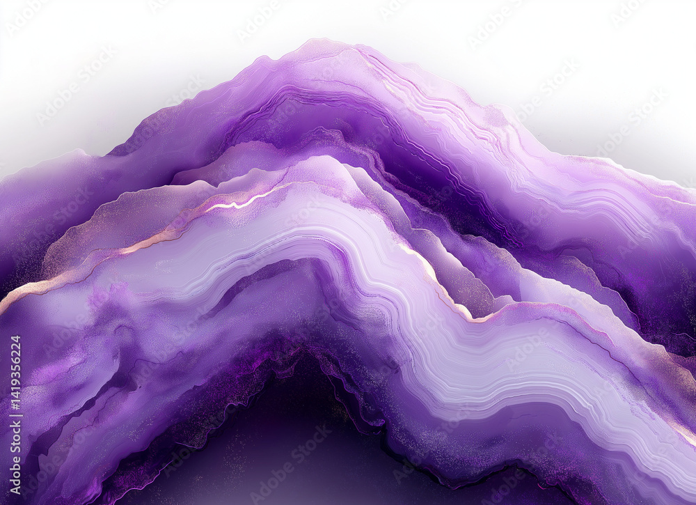 Poster lavender agate pattern with flowing lines and soft curves in light purple and white for elegant back