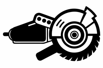 angle grinder silhouette line art vector illustration