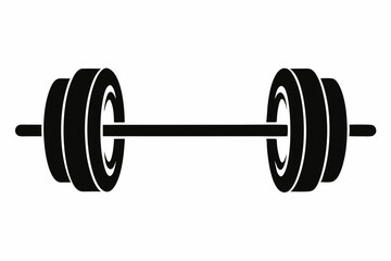 barbell silhouette line art vector illustration