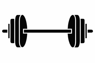 barbell silhouette line art vector illustration