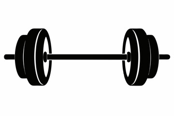 barbell silhouette line art vector illustration