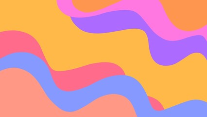 Cute colorful wave abstract background