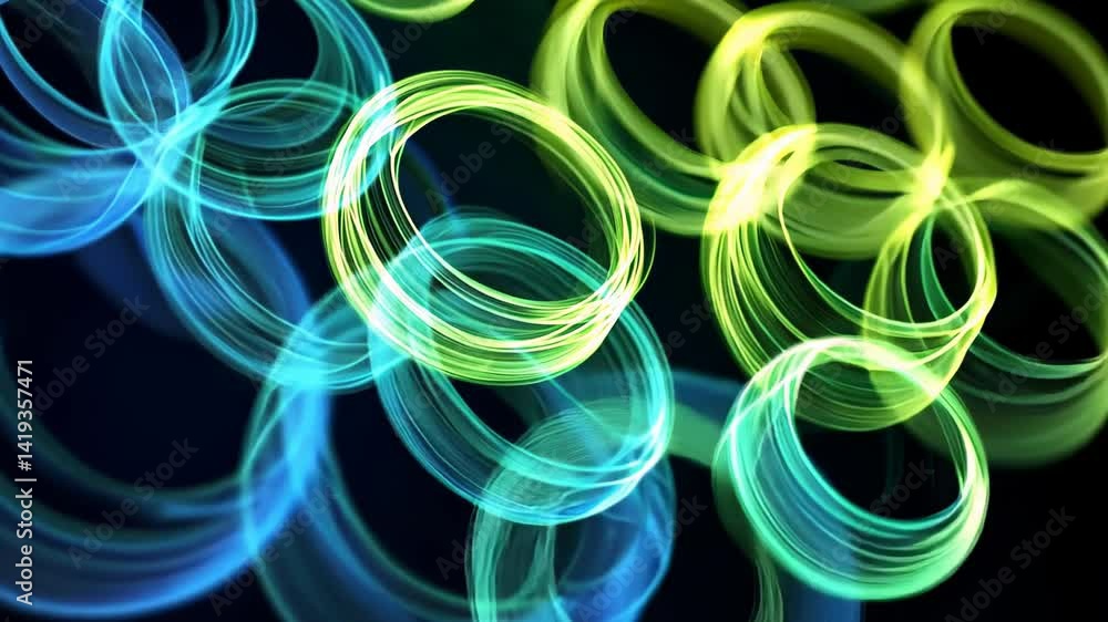 Poster colorful swirls of light create a captivating display in an abstract nighttime exploration of glowin