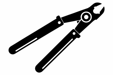 bolt cutter silhouette line art vector illustration