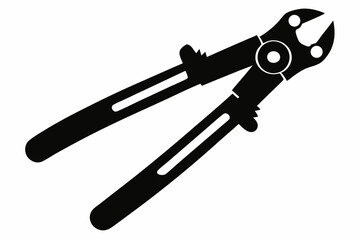 bolt cutter silhouette line art vector illustration